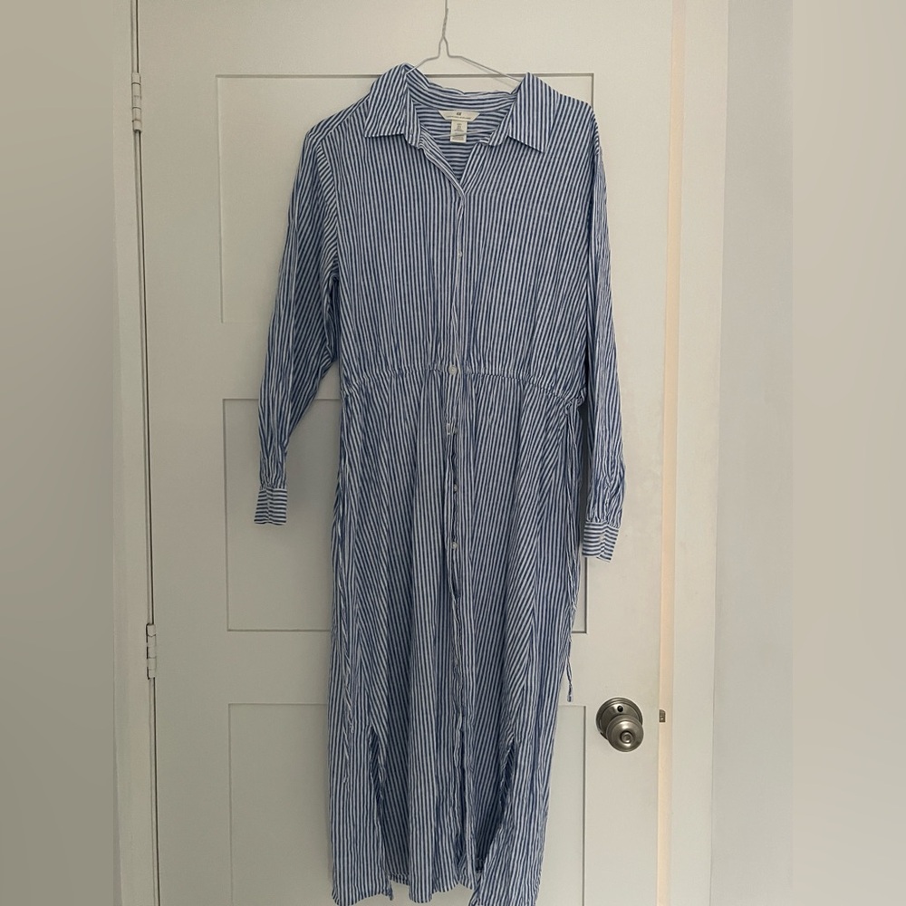 H&M Striped Linen Blend Dress